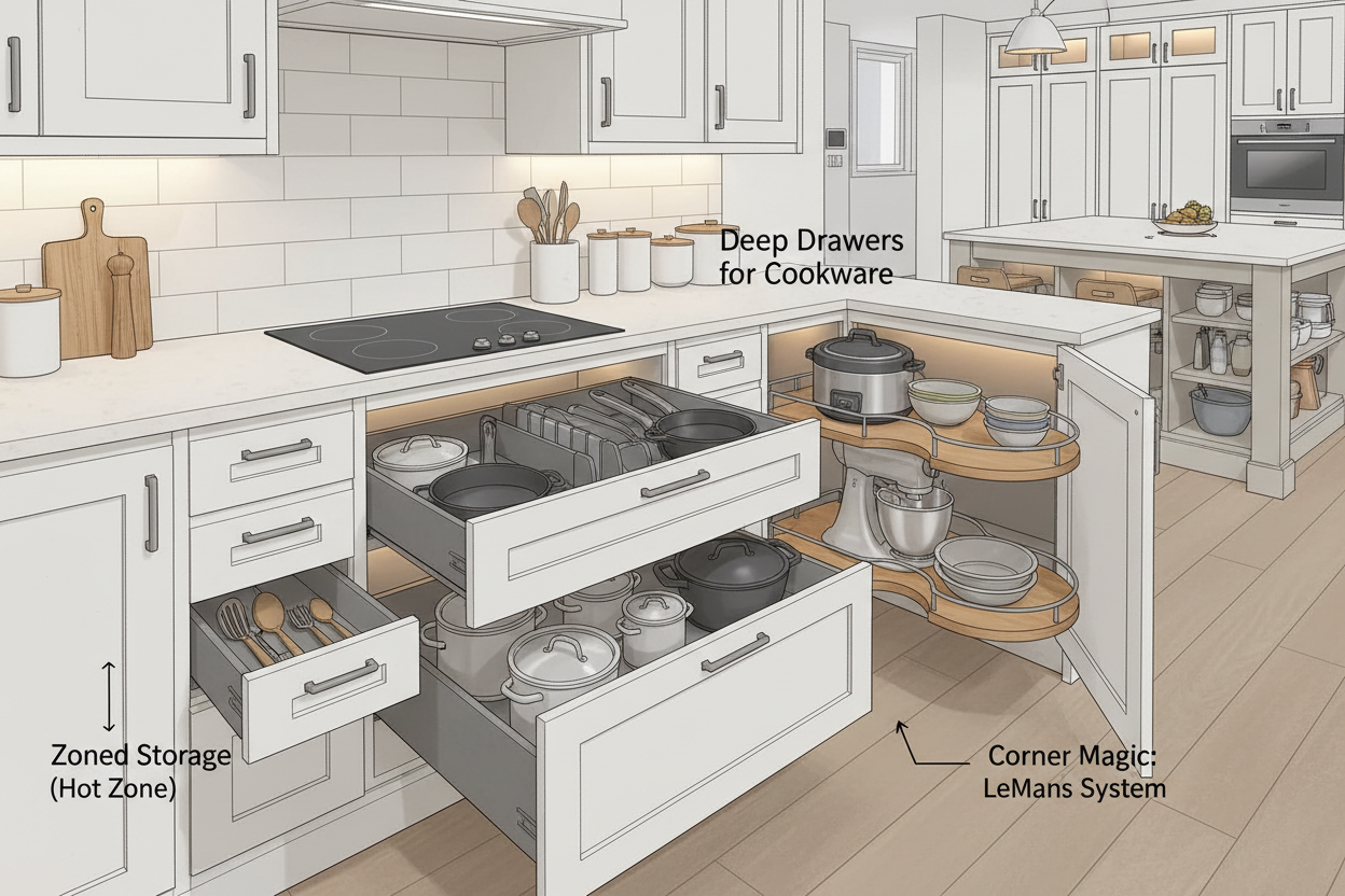 How to Strategically Arrange Your Base and Wall Cabinets for a Functional Kitchen