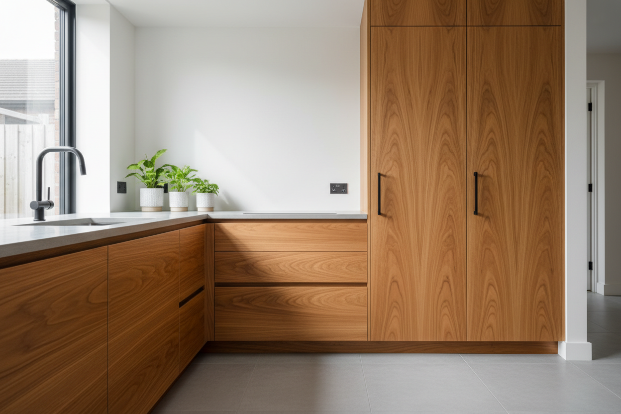 Wooden Veneer Kitchen Cabinet - Anewson