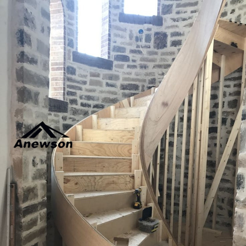 Classical Curved Staircase Architecture with Ornate Balustrades - Anewson