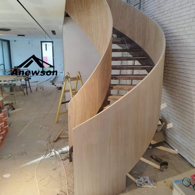 Classical Curved Staircase Architecture with Ornate Balustrades - Anewson