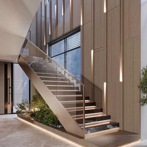 Custom Engineered Straight Staircase for Residential & Commercial Spaces - Anewson