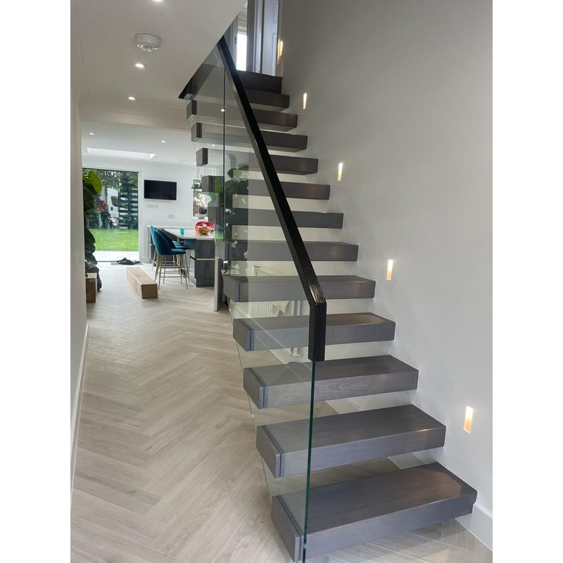 Modern Solid Wooden Invisible Mono Stringer Floating Staircase - Anewson