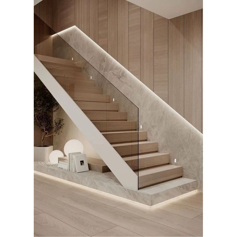 Luxury Straight Staircase: Sleek Design & Structural Integrity - Anewson