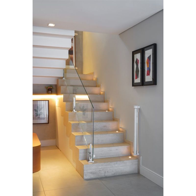 Minimalist Staircase Railing: Glass Panels on Spigot Bases - Anewson