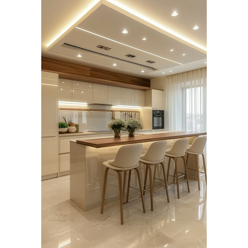 Modern Aesthetic Lacquer Kitchen Cabinets with Strong Sense of Space and Durability - Anewson
