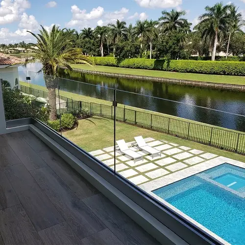 Sleek Deck Railing: Glass Panels in Aluminum U-Channel - Anewson