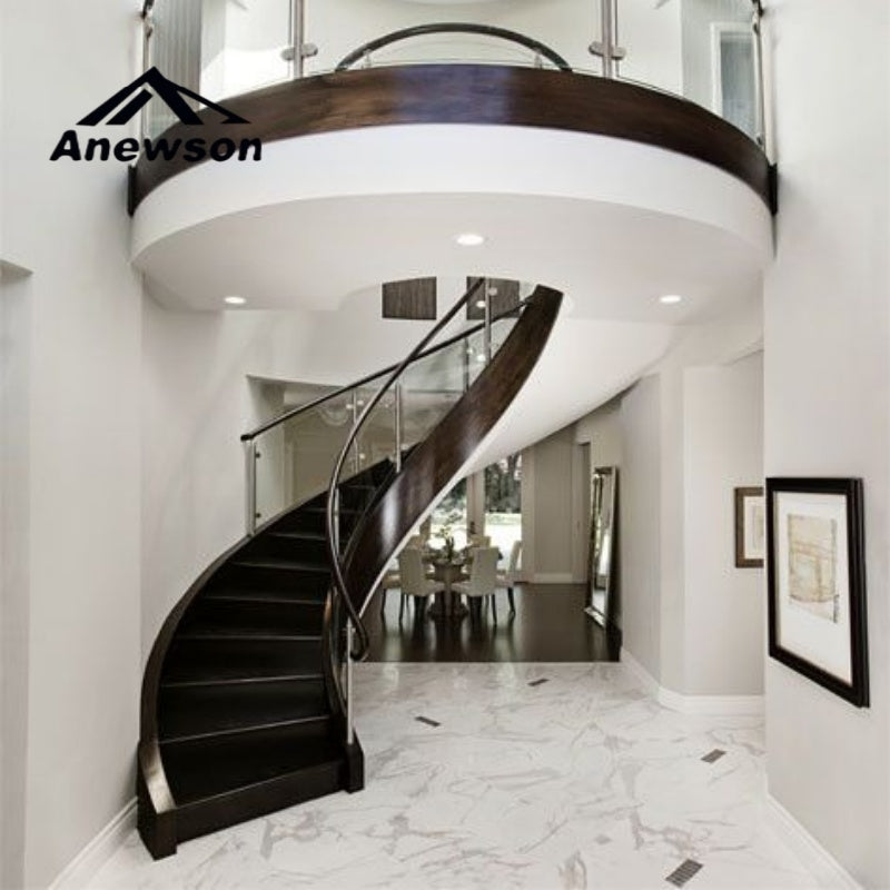 Custom Elegant Curved Staircase Designs for Luxury Interior Spaces ...