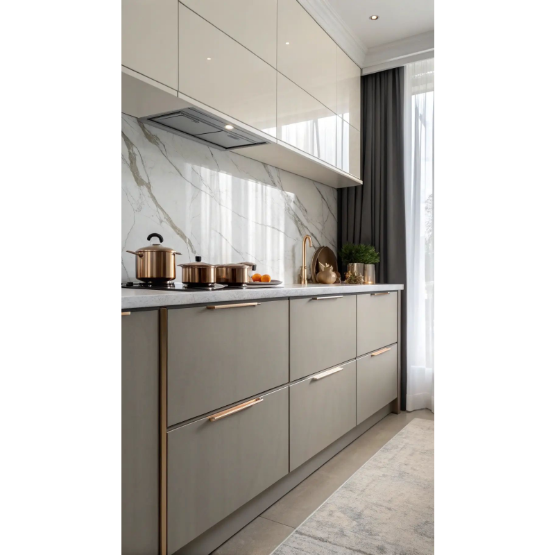 Sleek Lacquer Kitchen Cabinets with Modern Aesthetics & Strong Spatial Sense for Kitchen - Anewson