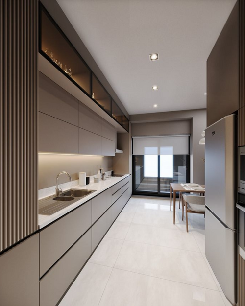 Elegant Lacquer Cabinets with Modern Aesthetics & Strong Space Management for Kitchen - Anewson
