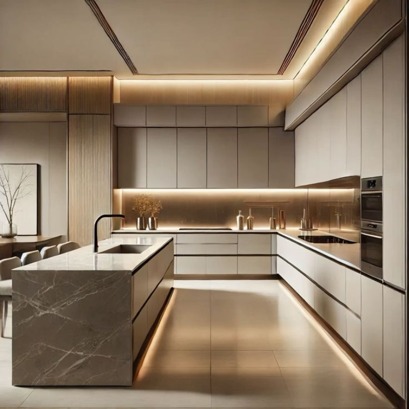 Elegant Lacquer Cabinets with Modern Aesthetics & Strong Space Management for Kitchen - Anewson