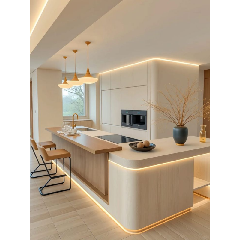 Elegant Lacquer Cabinets with Modern Aesthetics & Strong Space Management for Kitchen - Anewson