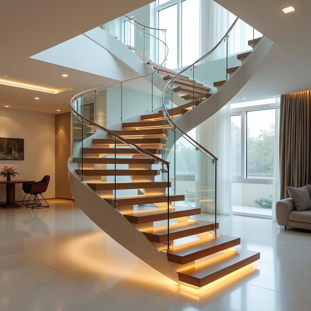 Cost-effective Curved Staircase for Your Home Renovation