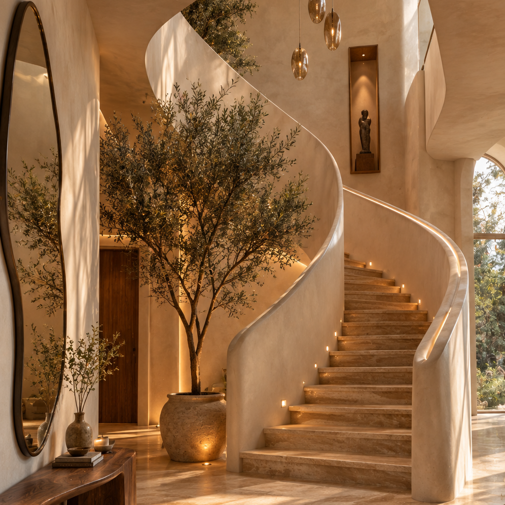 Custom Elegant Curved Staircase Designs for Luxury Interior Spaces