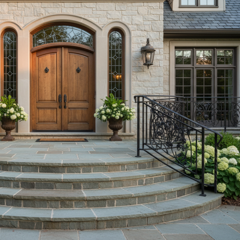 Custom Wrought Iron Railing for Elegant Home Entrances