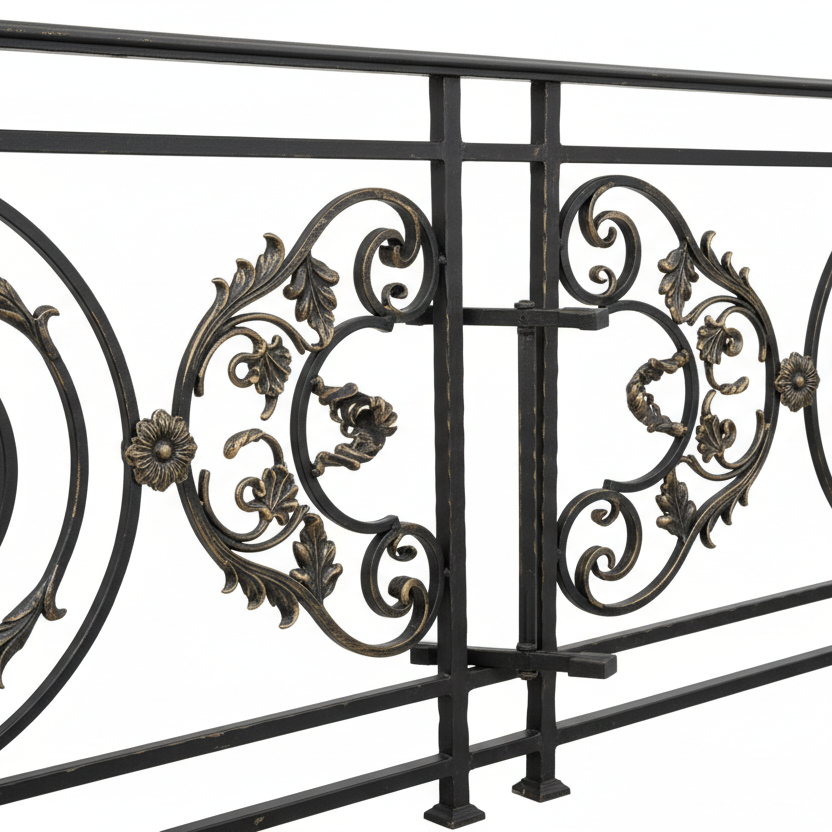 Elegant European-style Adjustable Wrought Iron Railing 