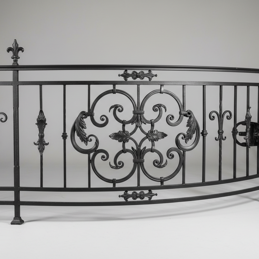 Elegant European-style Adjustable Wrought Iron Railing 