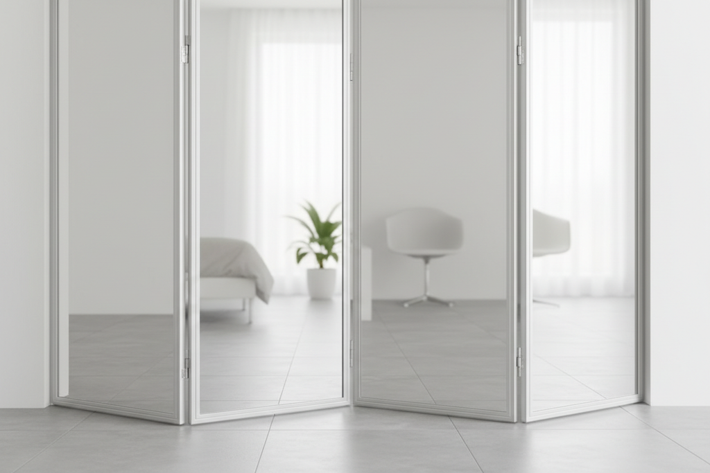 Mirrored Folding Closet Doors