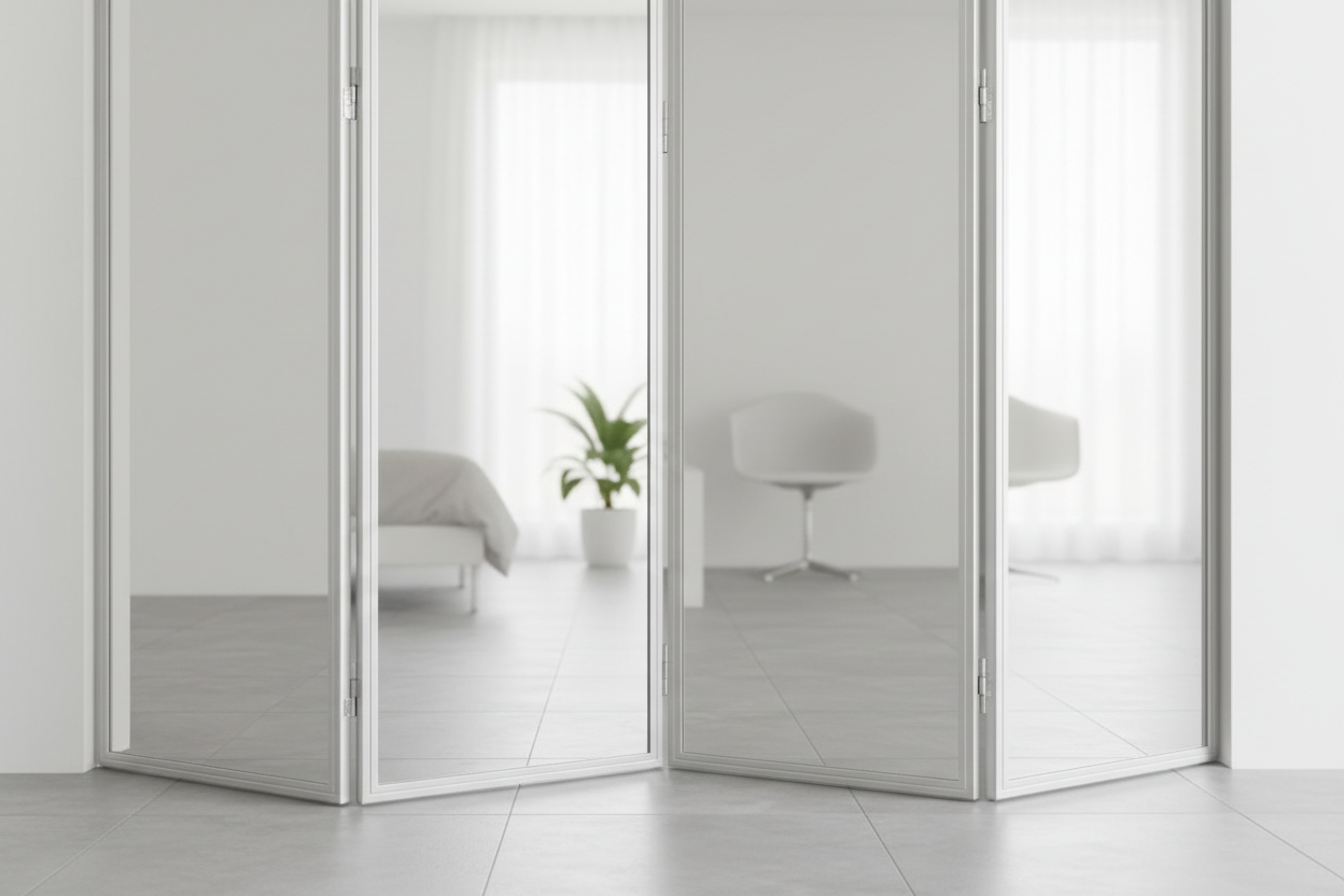 Mirrored Folding Closet Doors