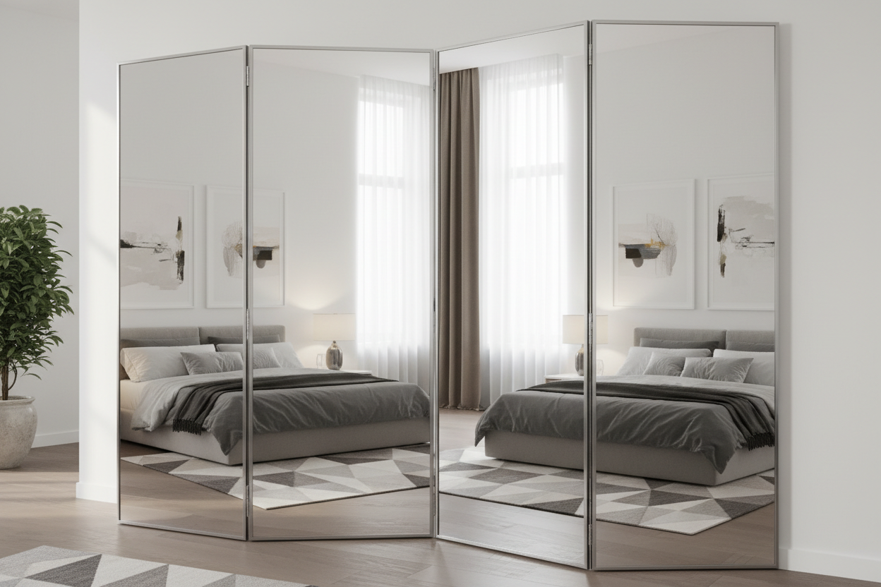 Mirrored Folding Closet Doors