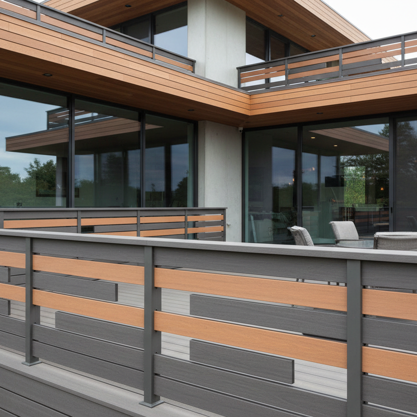 Modern WPC Railing Designs for a Contemporary Home Exterior