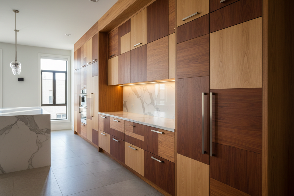 Multiple Texture Customized Wooden Veneer Kitchen Cabinet for Stylish Interiors