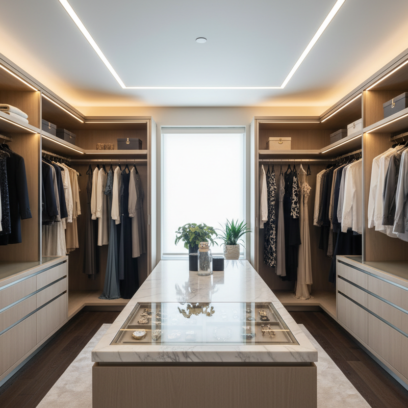 Open-Concept Walk-In Closet