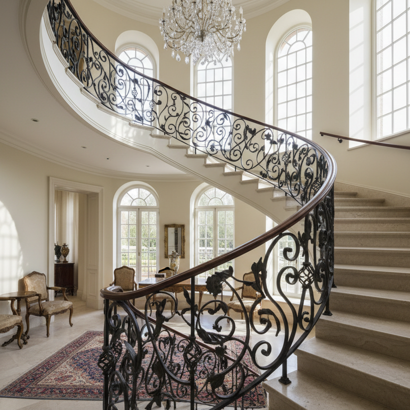 Ornamental Wrought Iron Stair Railing & Interior Balustrades