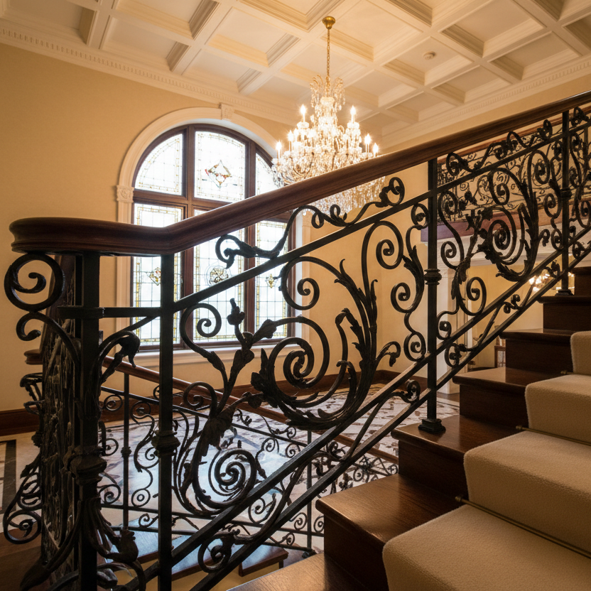 Ornamental Wrought Iron Stair Railing