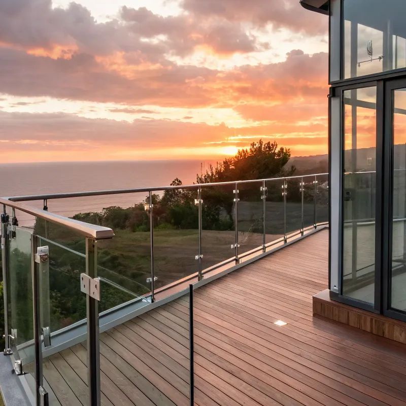 Low-Maintenance Aluminum Post Glass Railing Systems with  Clear View - Anewson