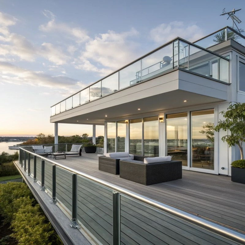 Low-Maintenance Aluminum Post Glass Railing Systems with  Clear View - Anewson