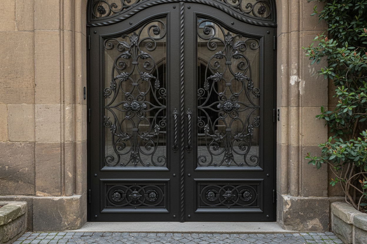 Powder-Coated Wrought Iron Doors