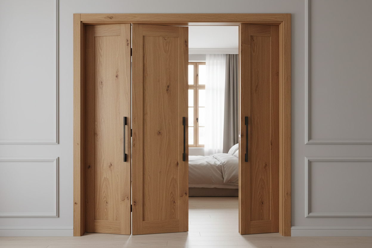 Premium Modern Interior Bi-fold Wooden Door for Bedroom