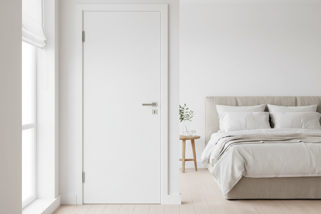  White Hinged Door in bedroom