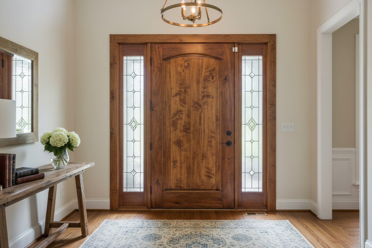 Wooden door in home