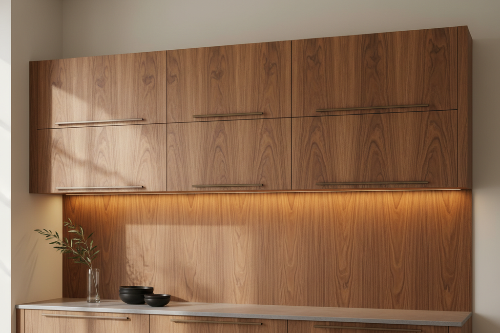 Wooden Veneer Kitchen Cabinet