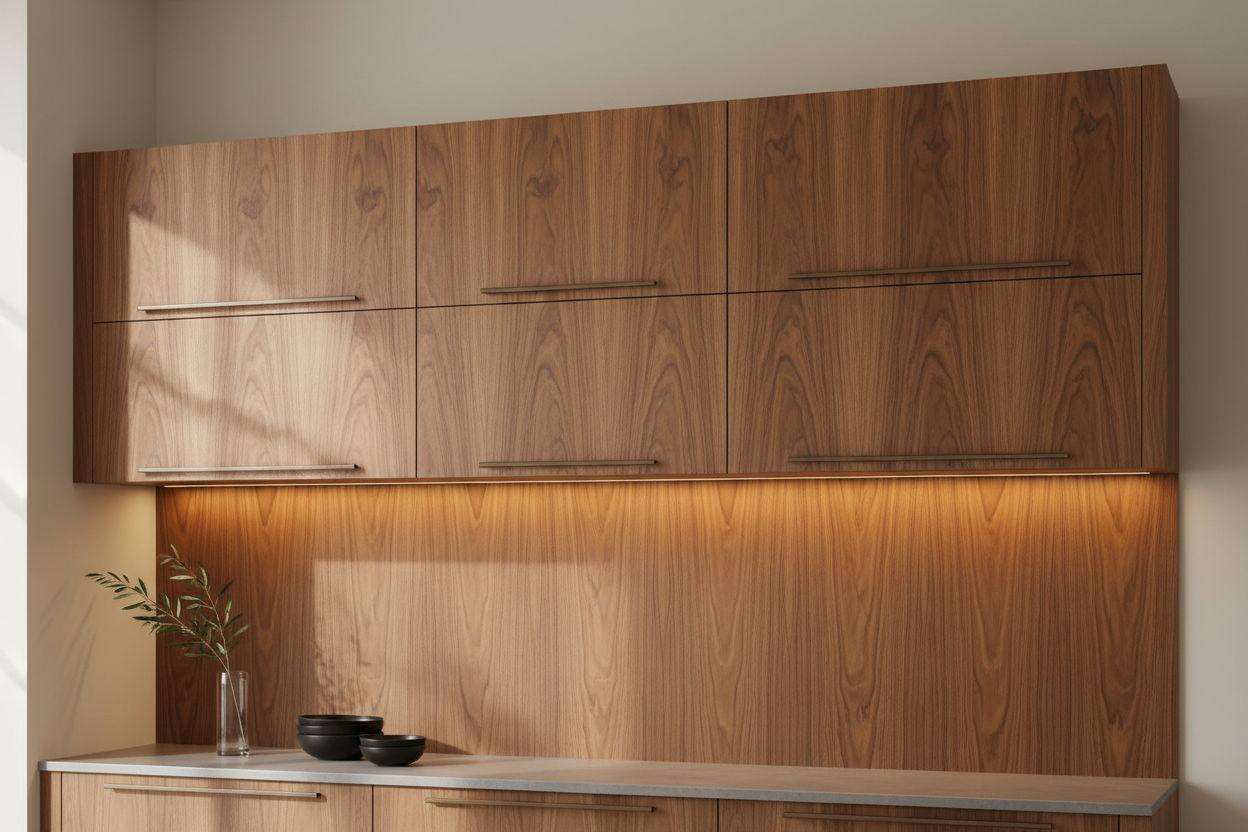 Wooden Veneer Kitchen Cabinet