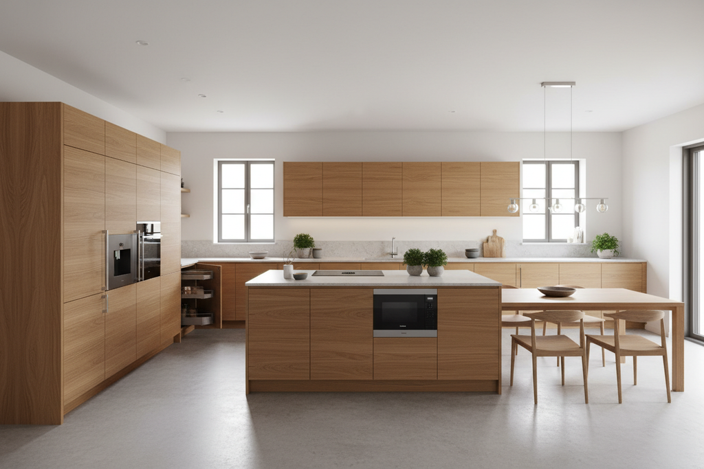  Wooden Veneer Whole Kitchen Cabinet