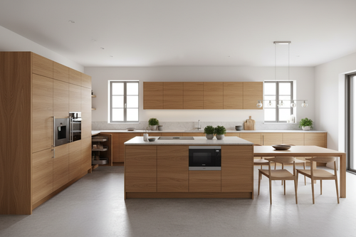  Wooden Veneer Whole Kitchen Cabinet