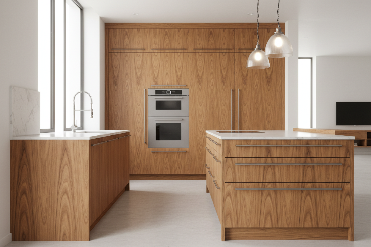  Wooden Veneer Whole Kitchen Cabinet